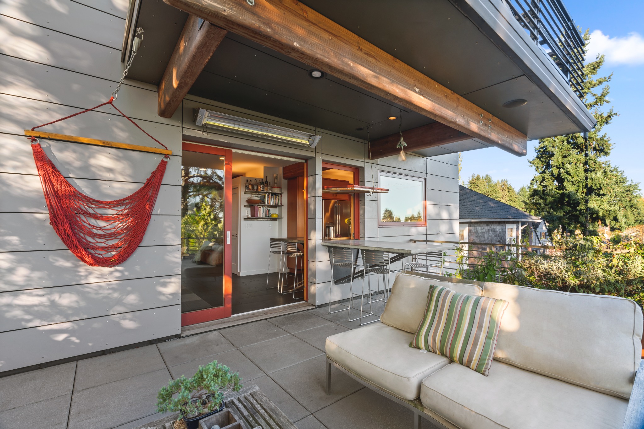 South-facing deck